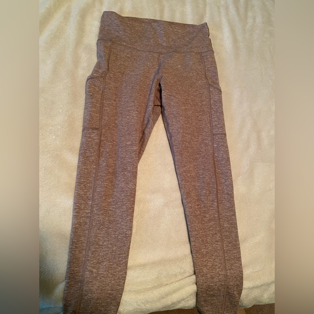 tan aerie leggings with pockets size medium
